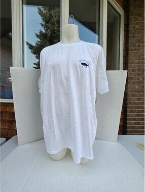 Ocean & Coast Men's 2XL White Cotton Short Sleeve T-Shirt with Fish and American